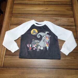 Disney Nightmare Before Christmas Girls Crop LS Sweatshirt - Size Small (6-6x)